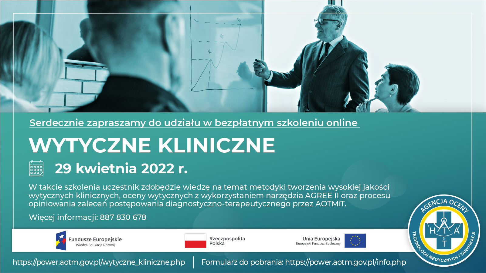 Plakat informacyjny szkoleń
